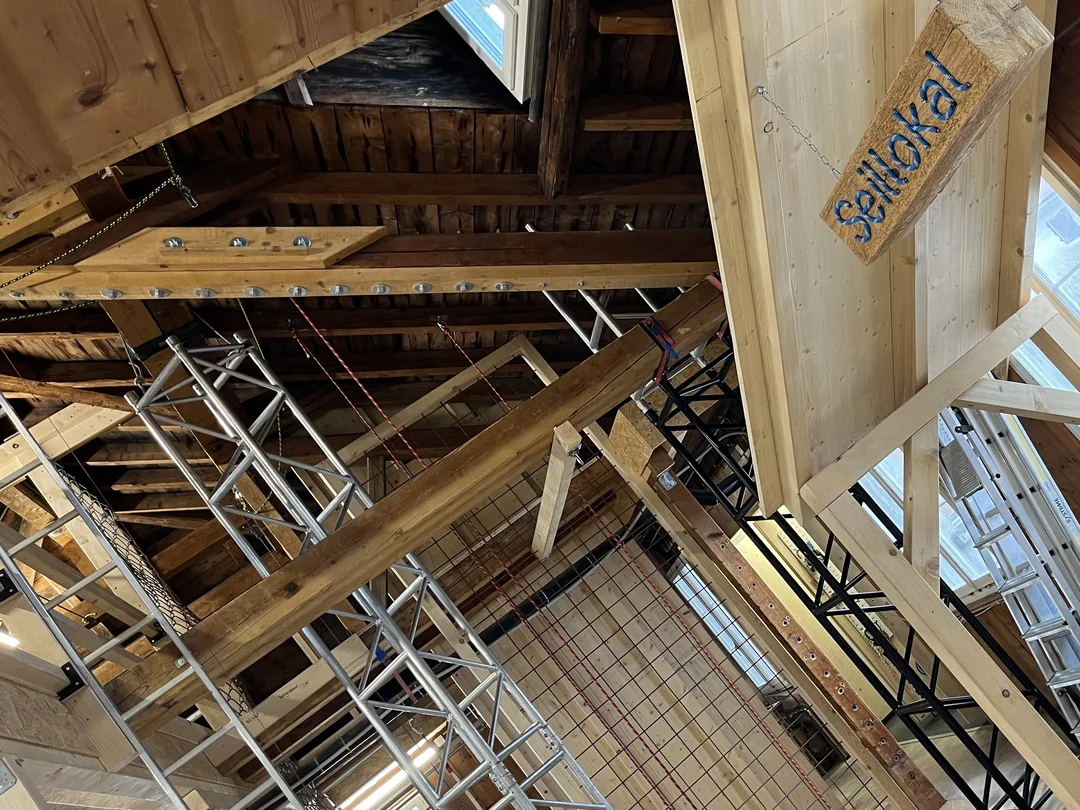 Einblick in das Seillokal in Gais